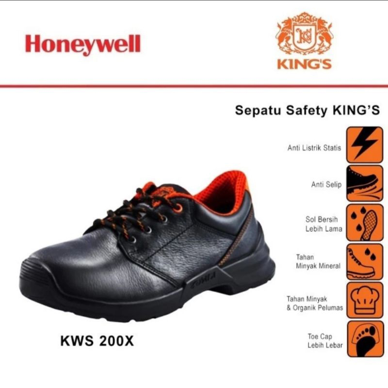 KINGS SAFETY SHOES KWS 200 X - SEPATU SAFETY KINGS 200 X HITAM - ORIGINAL