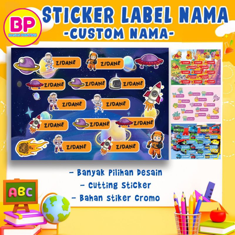 

Sticker Stiker Label Nama Anak Custom Nama Karakter