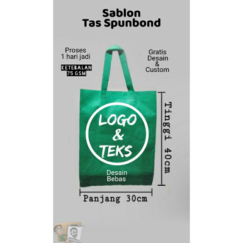 

SABLON Goodie Bag Tas Kain Spunbond 30x40x8cm / Tas Belanja Tas Souvenir Sembako Syukuran