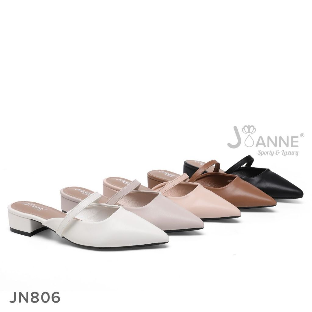 JOANNE JN806 Sandal Mules Heels Shoes Sepatu Wanita