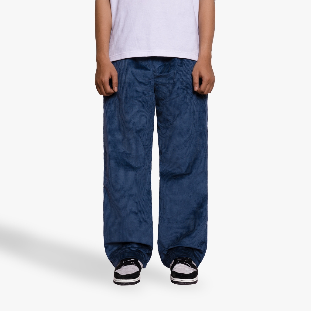 Exhale Apparel Longpant Celana Panjang Corduroy Blank Blue