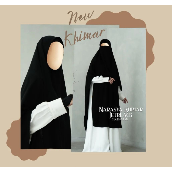 Khadijah Indonesia - Khimar Narasya | Jetblack | Splithand