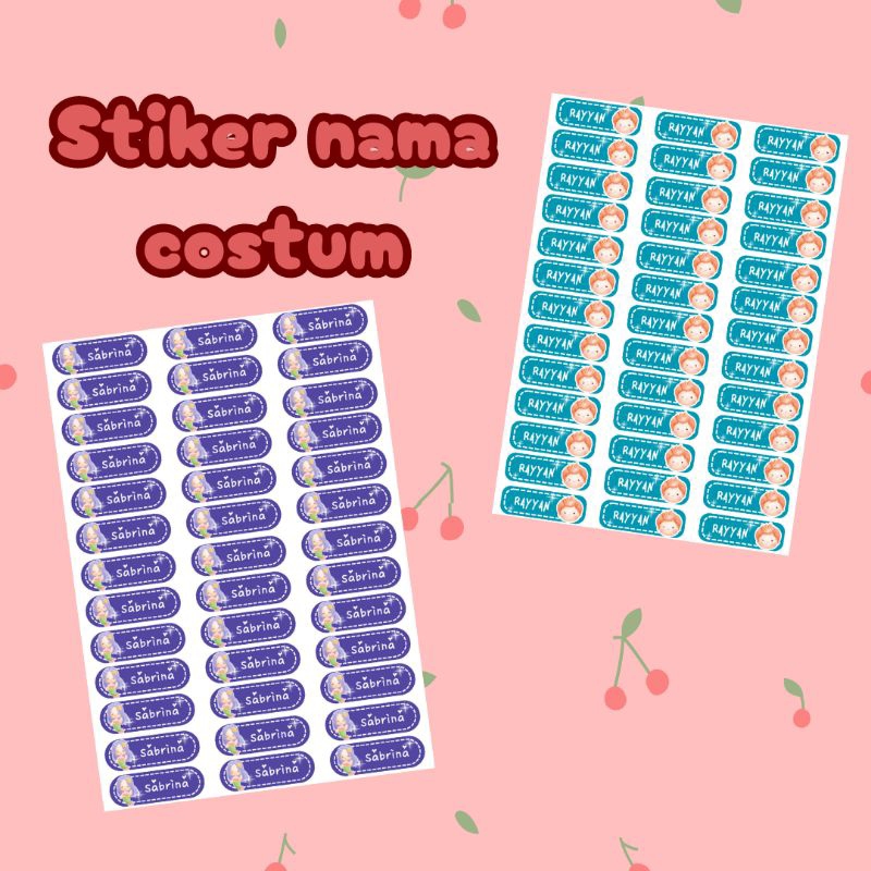

Stiker | stiker nama | stiker nama costum 78 pcs UK 6 x 2 cm
