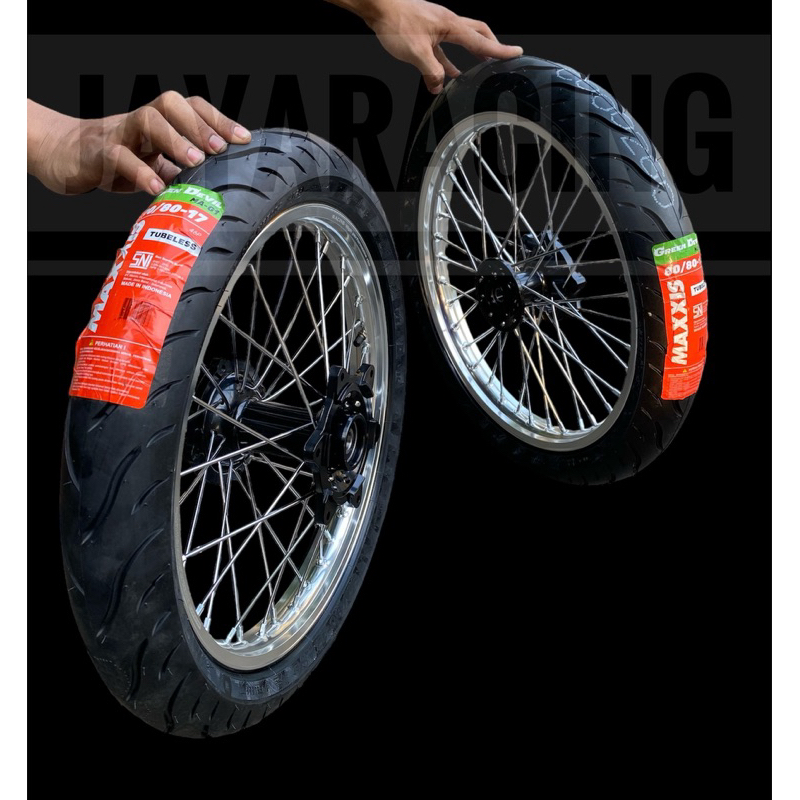 VELG SET SEMI CACING BAN DONAT ROAD RACE KLX CRF WR DTRACKER VELG Rossi