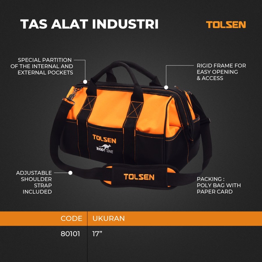 TOLSEN Tas Alat Industri Perkakas / Tempat Peralatan Alat Tukang 17 Inch - 80101