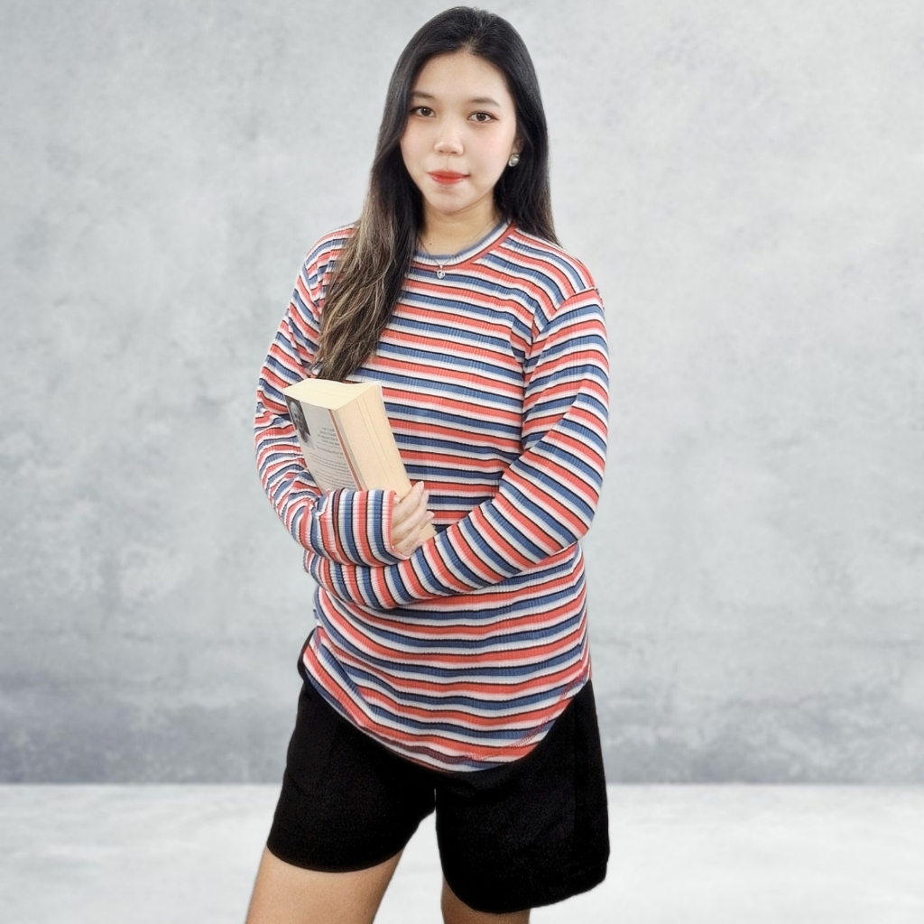 Kaos atasan wanita korean style | kaos wanita lengan panjang | atasan rajut wanita lengan panjang ko