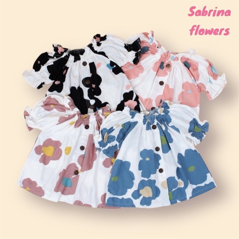 Sabrina flowers | baju sabrina anak | baju atasan anak perempuan