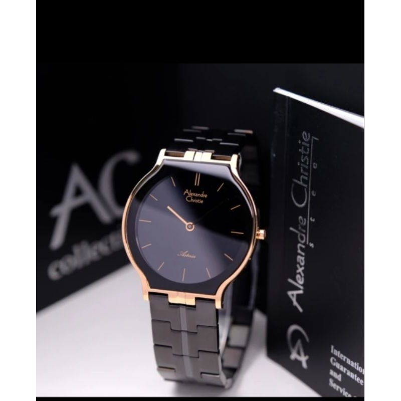 jam tangan Pria Alexandre chriatie original ac 8410 ros gold black