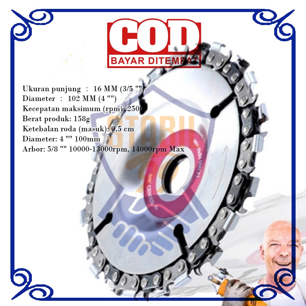 Mata Gerinda Chainsaw/Mata Gergaji Gerinda Kayu/Bilah Gergaji Slotting/Wood Carving Disc