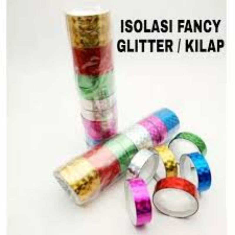 

isolasi, solasi, selotip glitter hologram warna warni per biji