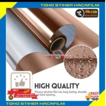 sticker kaca / stiker kaca film silver brown / stiker jendela rumah