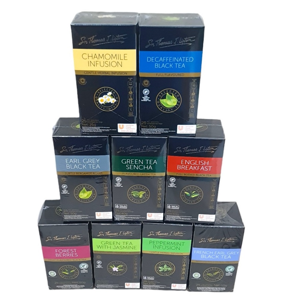 

Teh Celup Chamomile Earl Grey Peppermint Black Green jasmine forest berries sencha Lipton Tea (Pack)