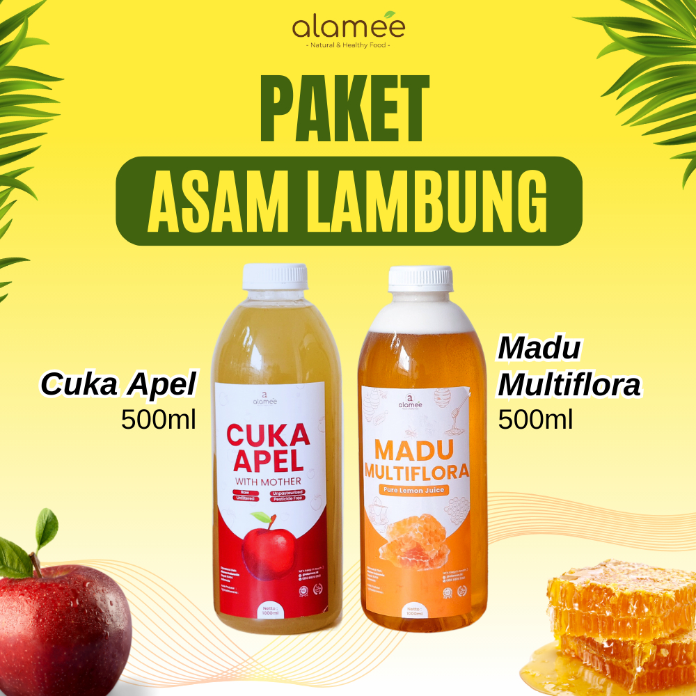 

Paket Bundling Asam Lambung Cuka Apel With Mother Dan Madu Multiflora Murni Diet Sehat