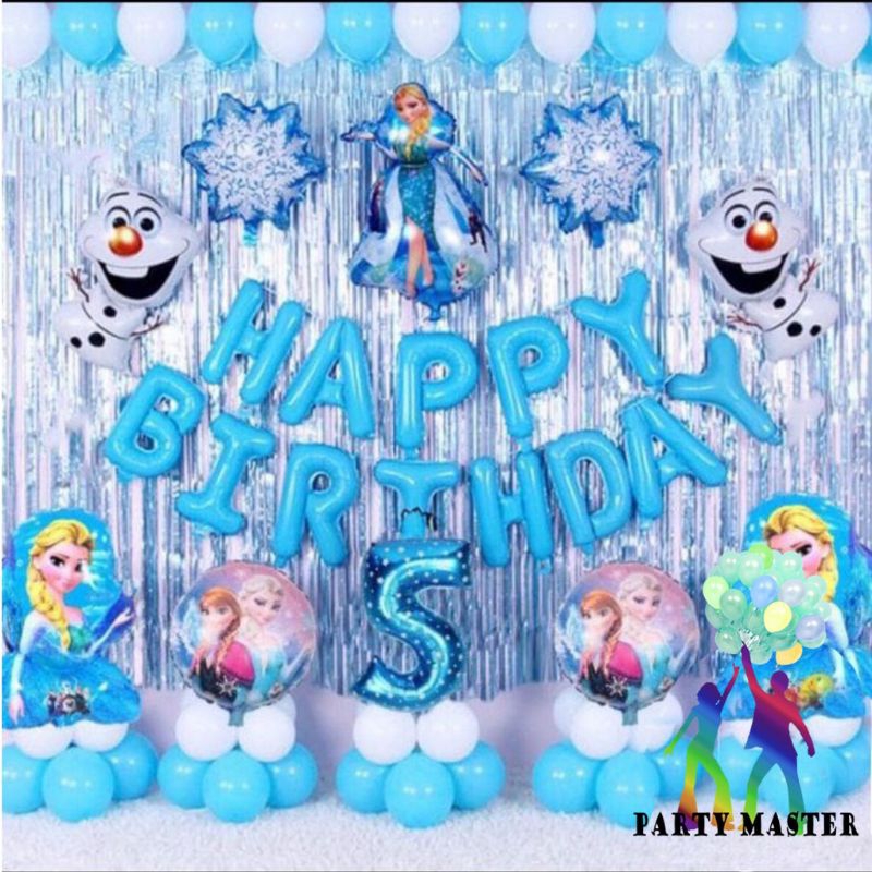 DEKORASI ULANG TAHUN FROZEN BALON HAPPY BIRTHDAY