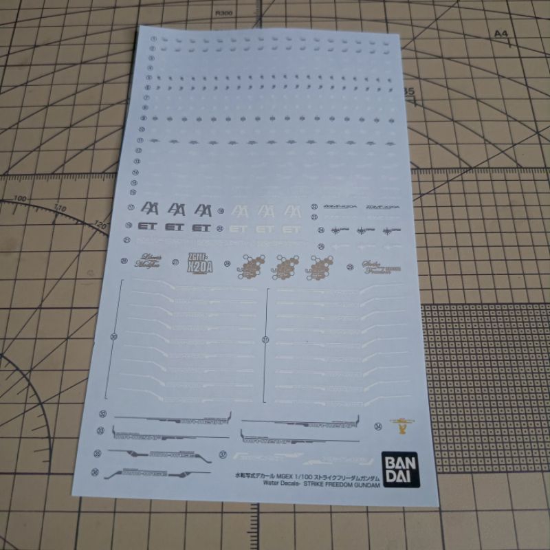 BANDAI MGEX 1/100 MG EX STRIKE FREEDOM GUNDAM PART PARTS WATER DECAL UNIT