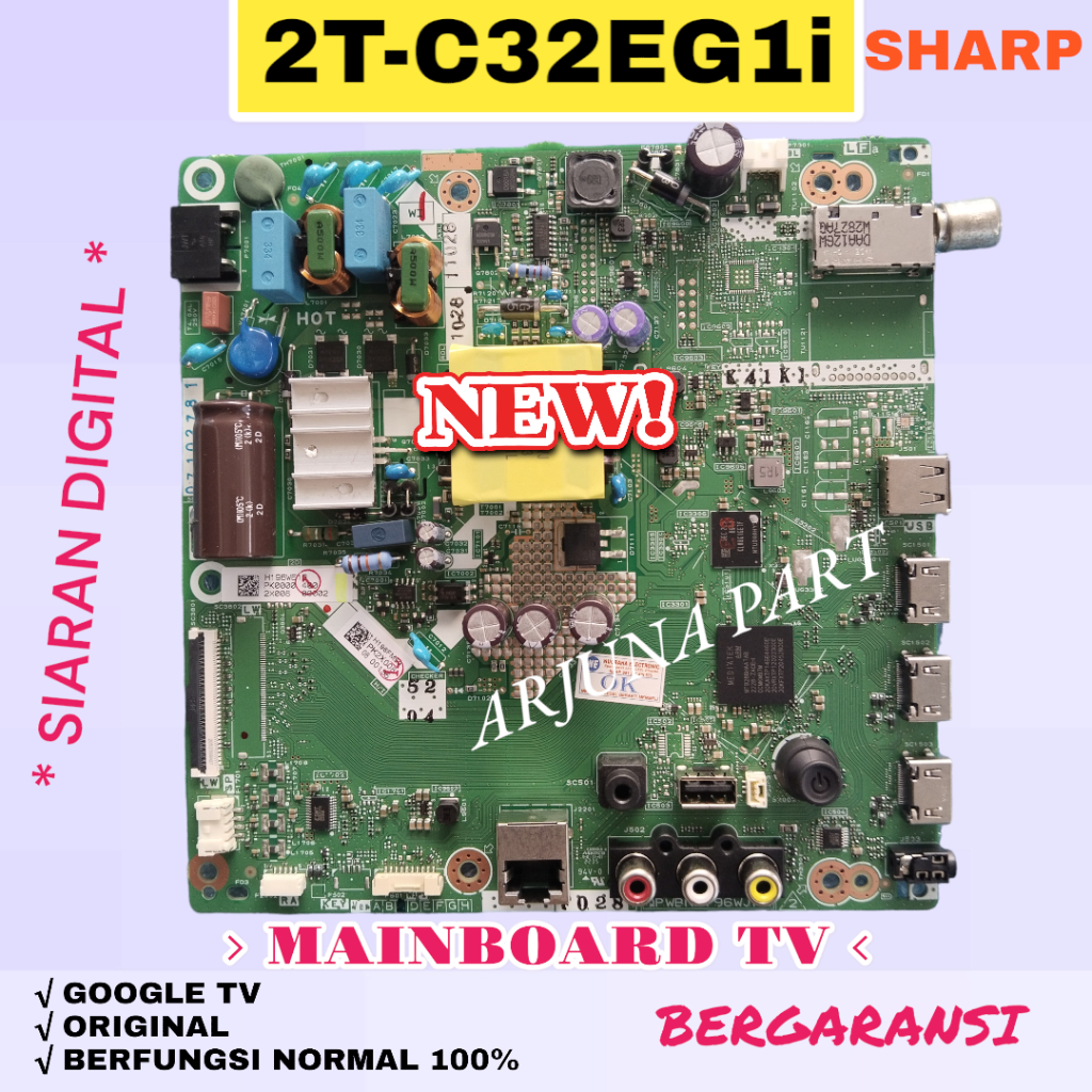 MAINBOARD TV SHARP 2T-C32EG1I / MB TV SHARP 2T-C32EG1I / MESIN TV SHARP 2T-C32EG1I / MODUL TV SHARP 