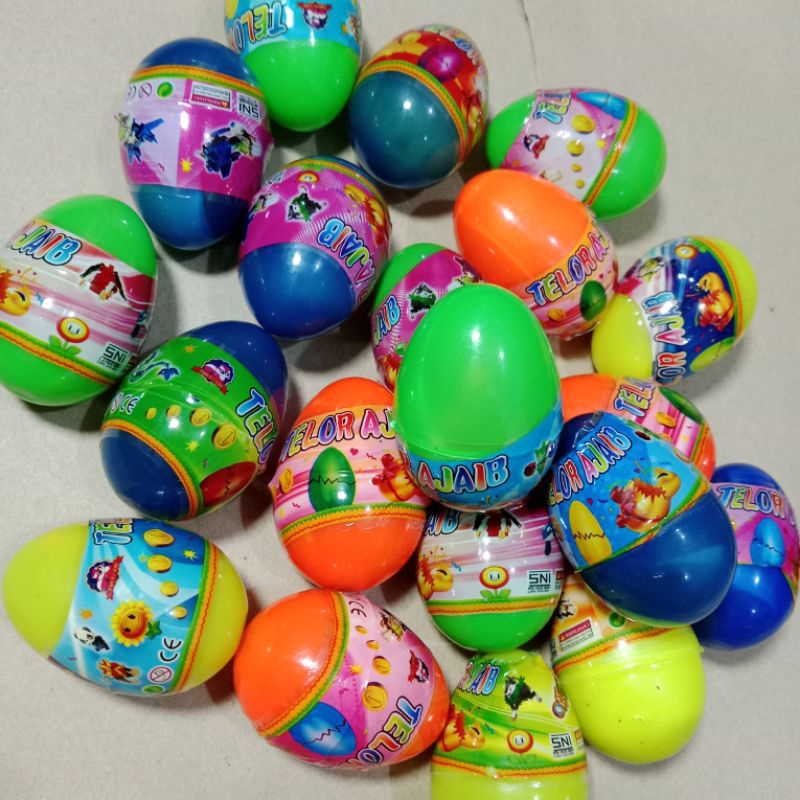 20pcs mainan telor heboh jaring isi mainan RB6