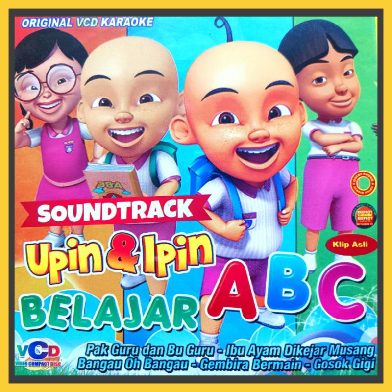 Kaset VCD Musik 18 Lagu Anak Anak Versi UPIN & IPIN Belajar Membaca ABC