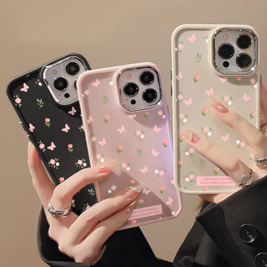 Softcase lucu silikon Bunga yang bagus Case hp iPhone 11 PRO MAX XS XR 12 13 14 15 PLUS
