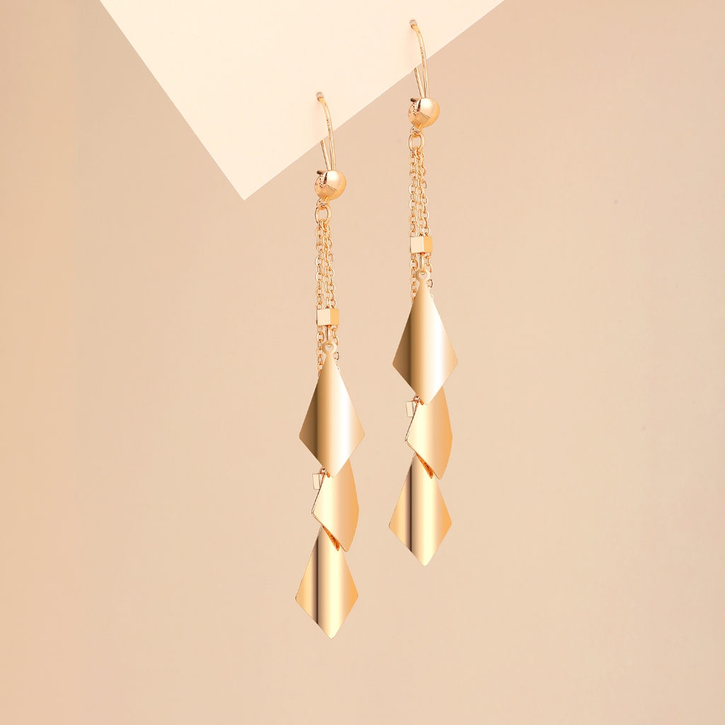 HYL Jewelry 473N Anting Titanium Wanita Emas Muda Anti Karat Korea