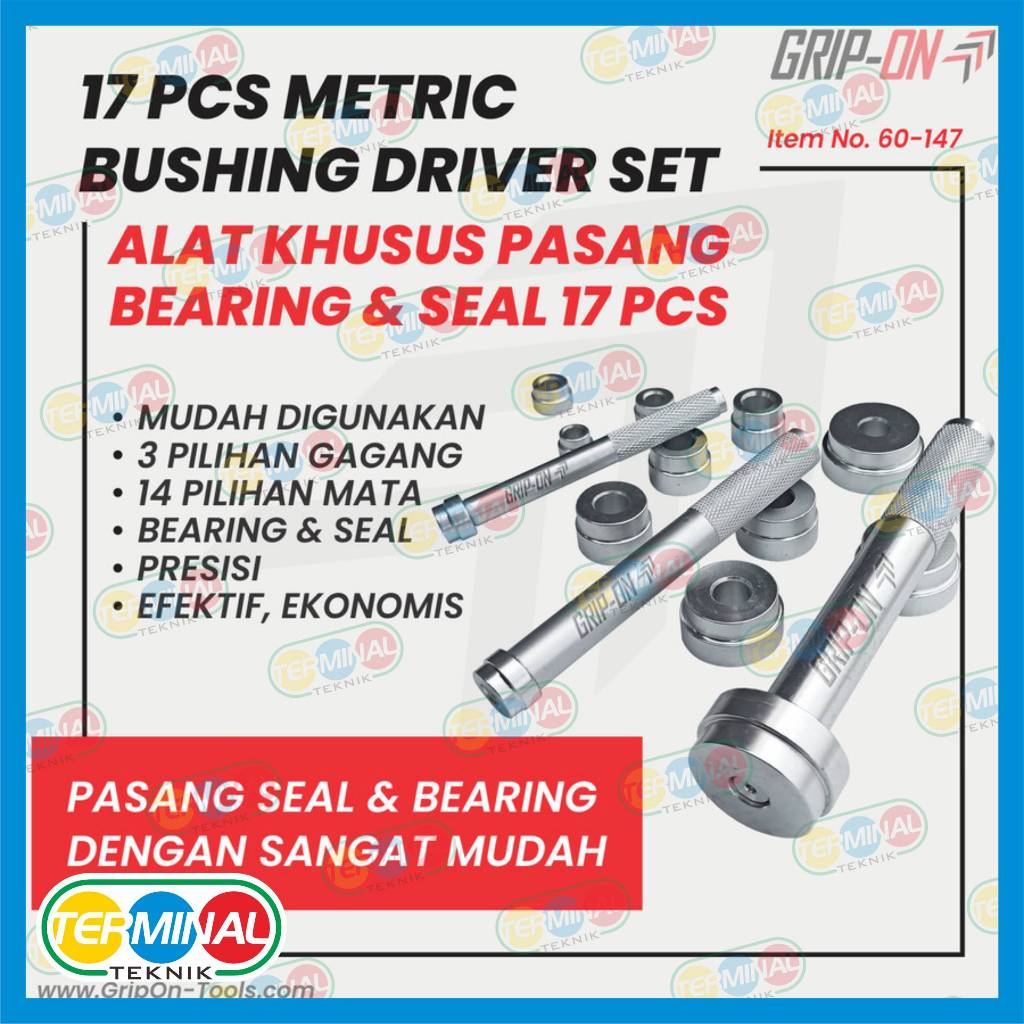 Grip-On 60-147 Metric Bushing Driver Set 17 pcs Lepas Pasang Bushing Seal