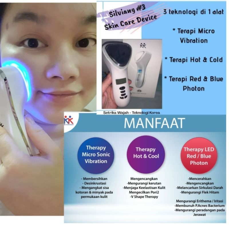 setrika wajah pengencang wajah Silviang 3 kk alat gosok wajah v shape perawatan teknologi korea free