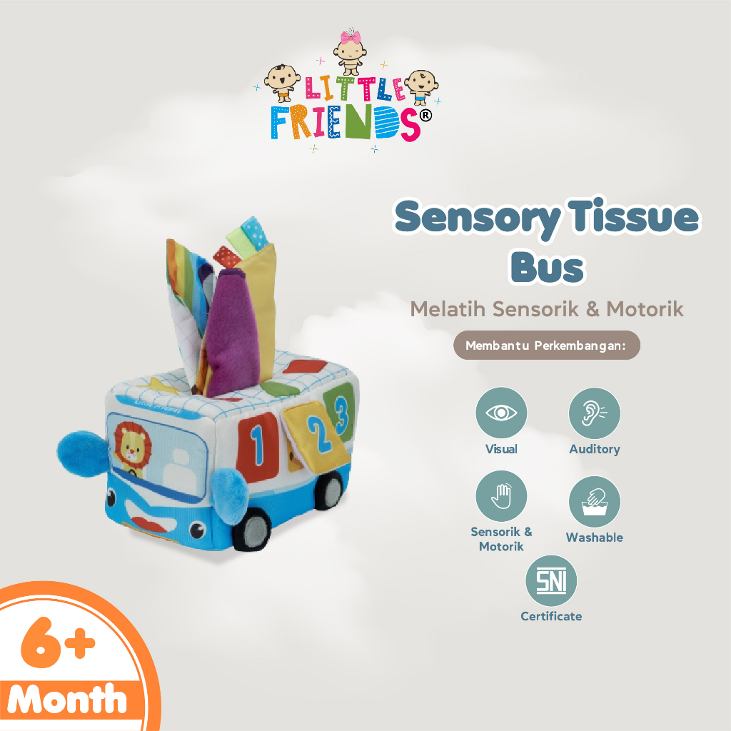 LITTLE FRIENDS Sensory Tissue Box Mainan Edukasi Bayi