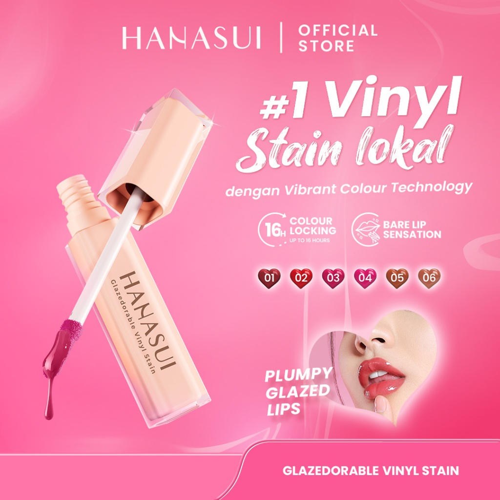 Hanasui Glazedorable Vinyl Stain - Plumpy Glazed Lips Vibrant Colour Technology Hydrating Moisturizi