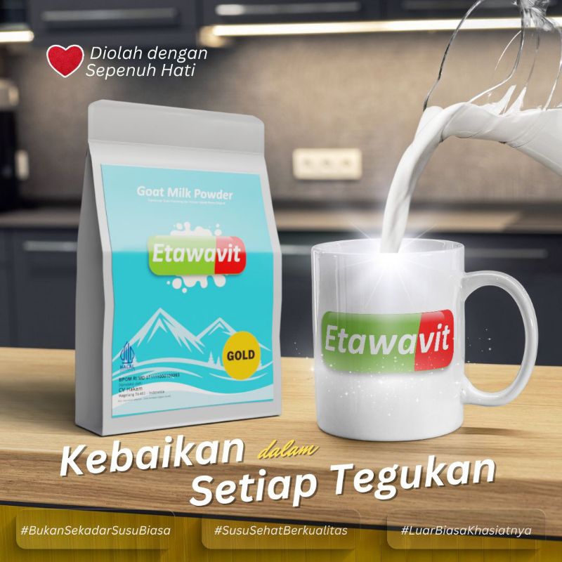 

ETAWAVIT 1 kg susu kambing etawa cegah asma, mengatasi asam lambung, melancarkan ASI