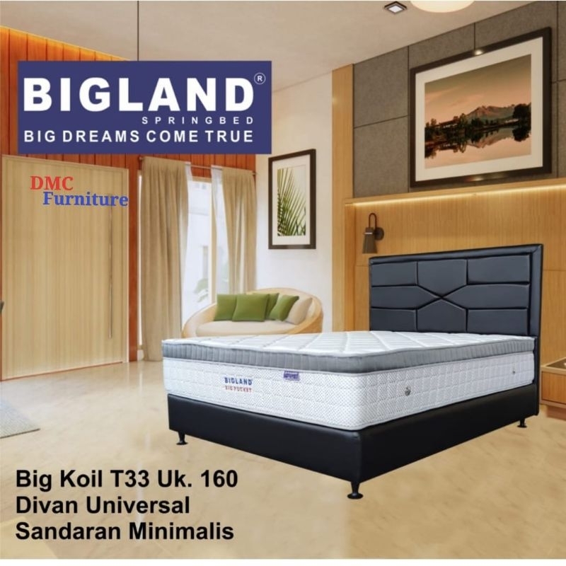 Kasur springbed 120x200 BIGLAND BIG POKET tinggi 33 cm kasur premium