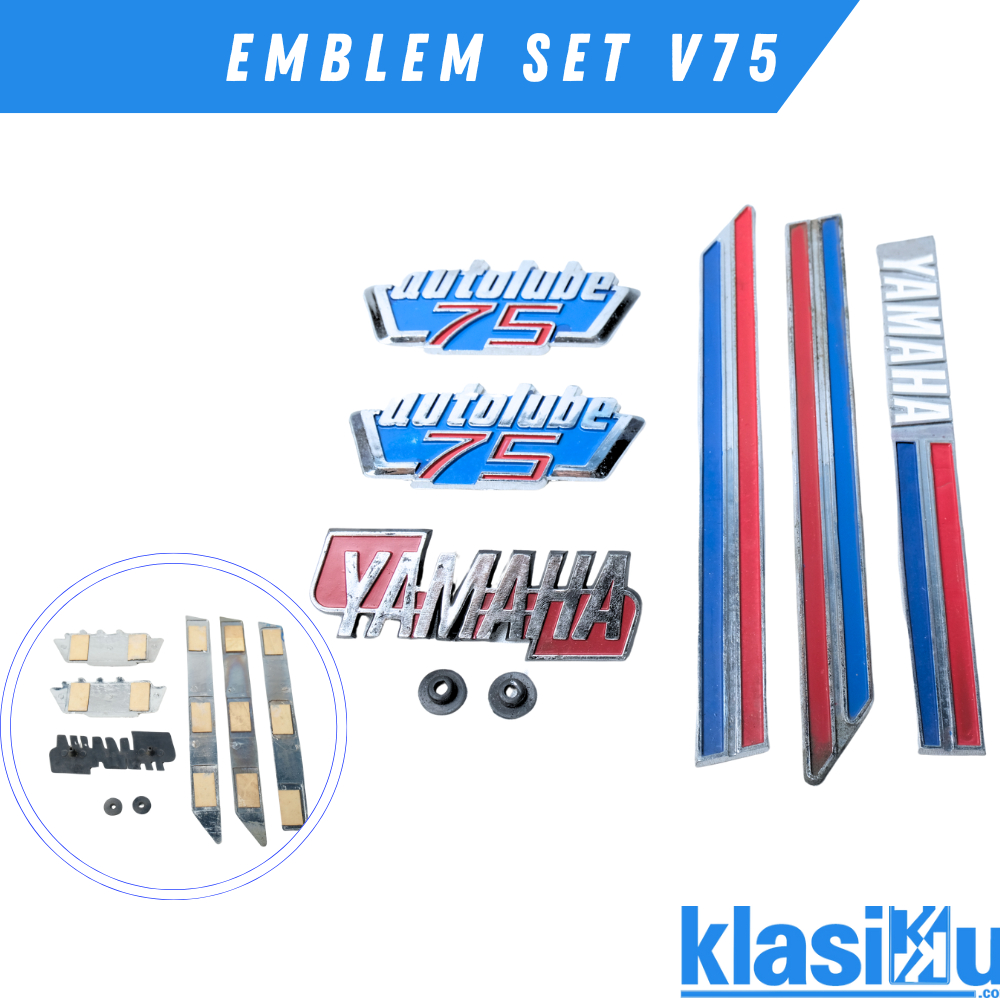 Logo Emblem Set Yamaha V75 V 75 Original Nos