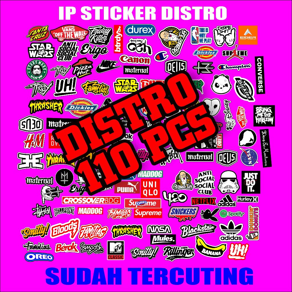 STICKER AESTHETIC ISI 110 PCS RANDOM STIKER BAND ANTI AIR UNTUK LAPTOP CASE HP HELM STICKER CASE STI