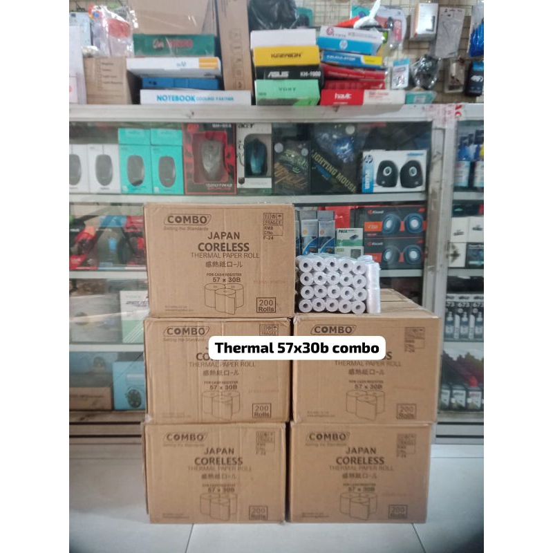 

kertas thermal 57x30b combo perbungkus isi 10