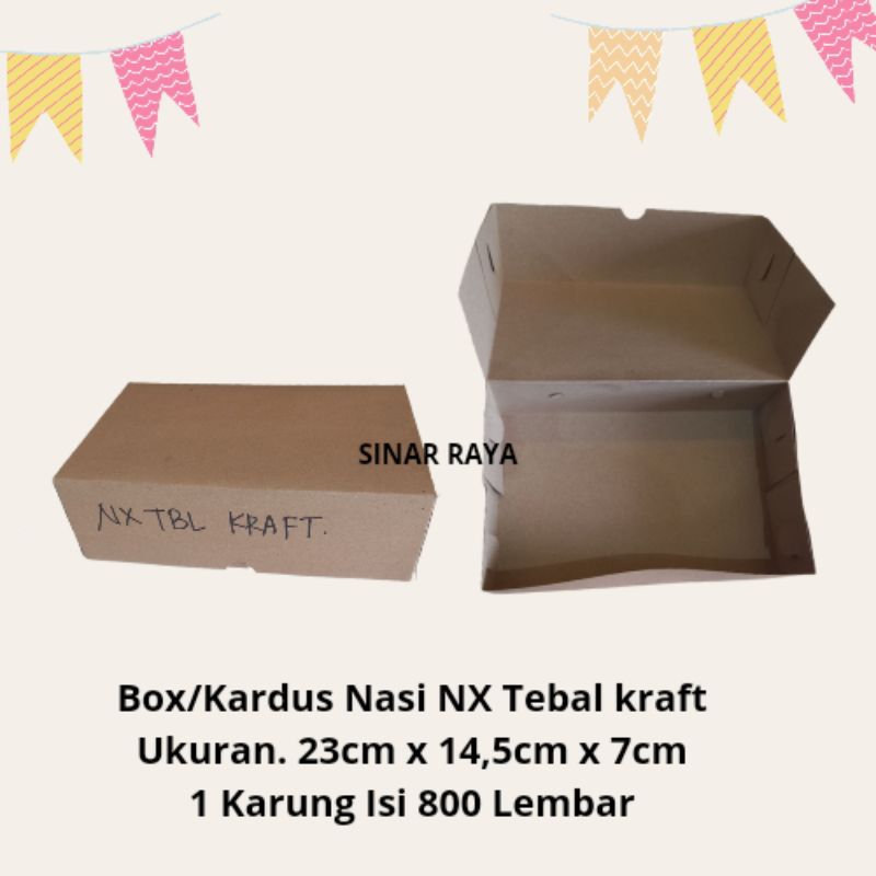 

Dus NX TEBAL KRAFT 23 x 14,5 x 7 cm / Dus Kue Hajatan / Dus Nasi Motif / Dus Snack Roti Kue / Box Nasi