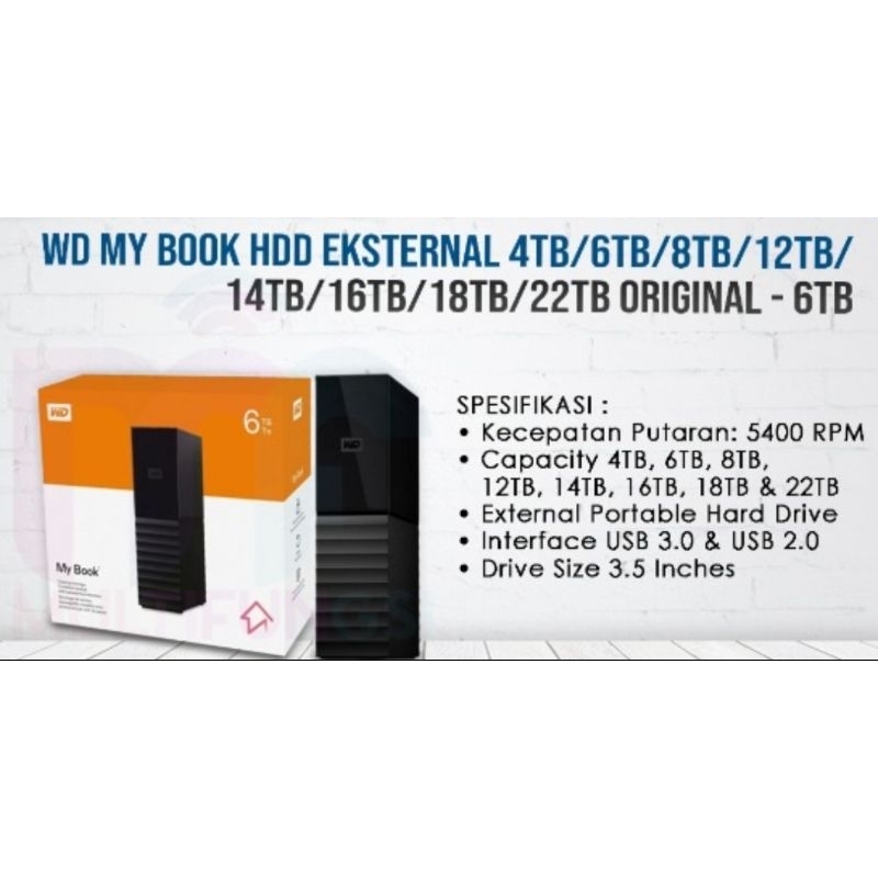 WD My Book HDD Eksternal 6TB