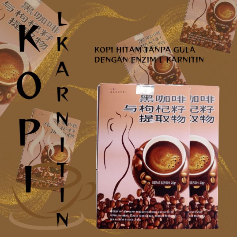 

2gram x 10pcs 1 Kotak L-Karnitin Kopi Hitam Rendah Kalori Penghancur Lemak Tubuh