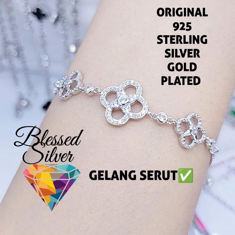 GELANG PERAK ASLI 925 LAPIS EMAS MODEL SERUT