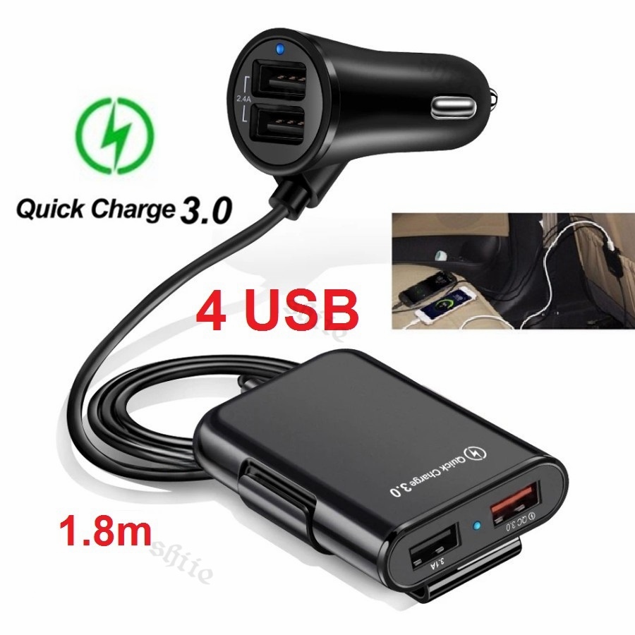 Mobil Charger HP 4 Port USB 2 Port USB HP Car Charger Super Fast Mobil Charger HP 4 Port USB 2 Port 