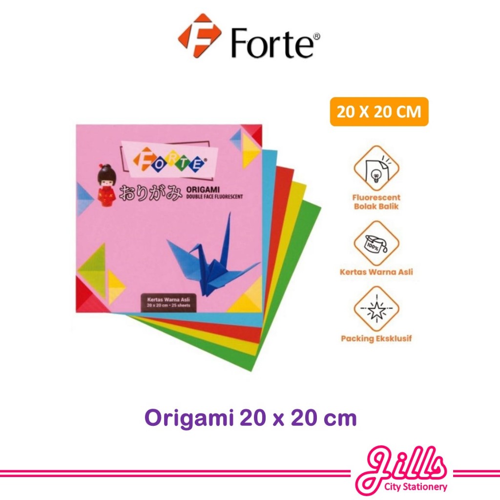 

Forte Kertas Seni Lipat Origami Warna 20x20cm (1 Pak isi 25 Lembar)