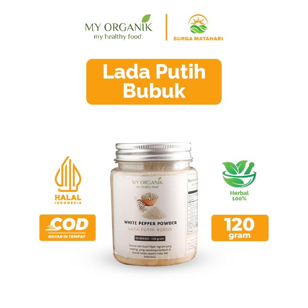 

My Organik White Pepper Lada Putih Bubuk Murni Merica Premium Asli tanpa Campuran