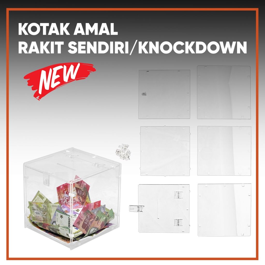 Sinarterang3 Kotak Amal Akrilik / Box Saran - 15X15X15Cm 3Mm
