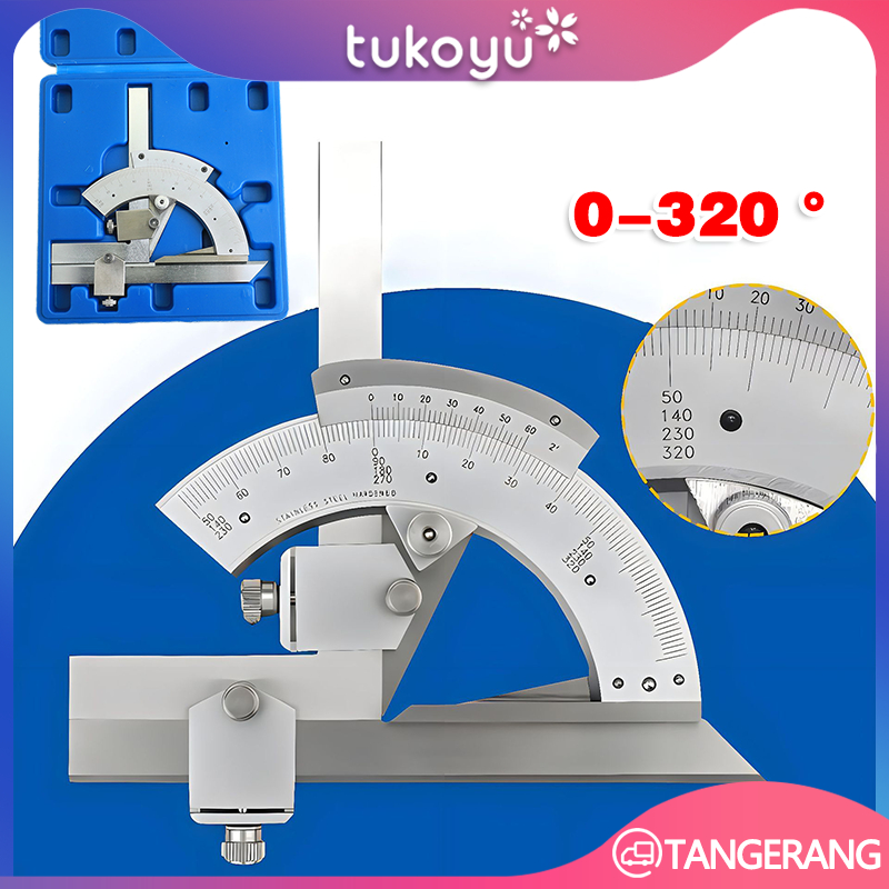 

Alat Ukur Sudut Penggaris/Bevel Protractor 0-320°/Penggaris Sudut Vernier
