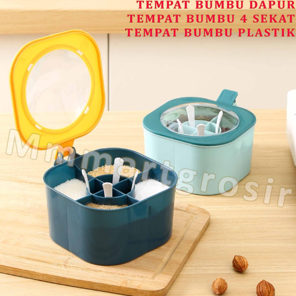 Tempat Bumbu Dapur / Tempat Bumbu 4 Sekat / Tempat Bumbu Plastik