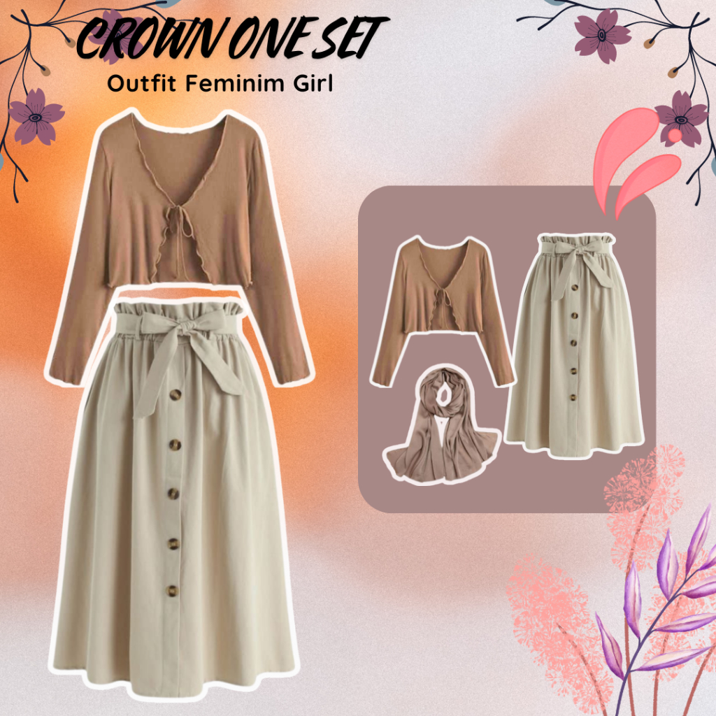 One Set 3 In 1 Outfit Cewek Bumi OOTD Ke Kampus Outfit By Pinterest