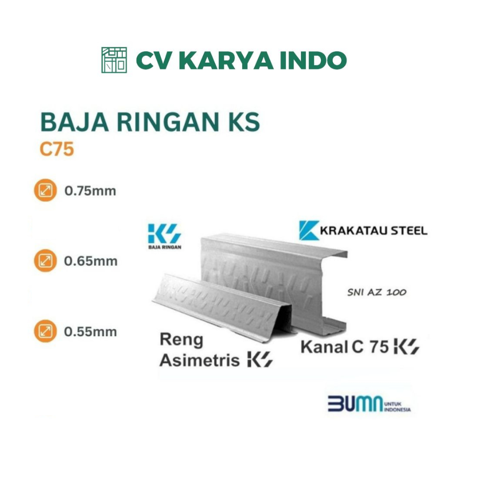Canal C Baja Ringan Kanal C Baja Ringan Galvalum SNI Krakatau Steel AZ100