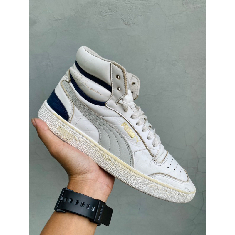 Sepatu Sneakers Puma Ralph Sampson Mid White Second Bekas