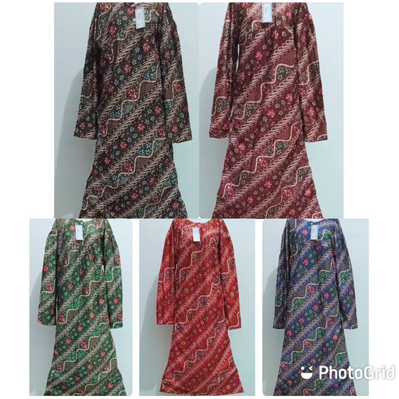 Daster Muslim Batik Super Jumbo LD 130cm Kancing Depan