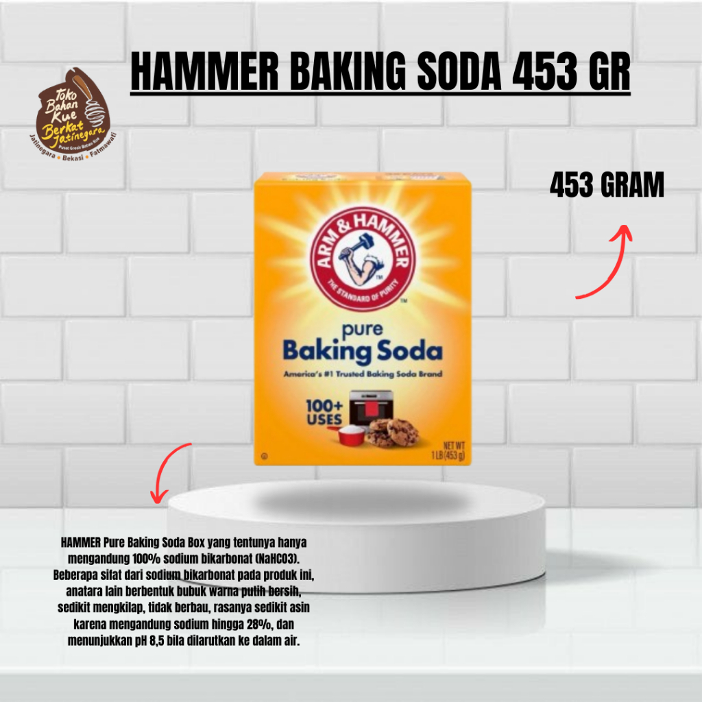 

BAKING SODA HAMMER KEMASAN 454 GR SODA KUE ARMS AND HAMMER