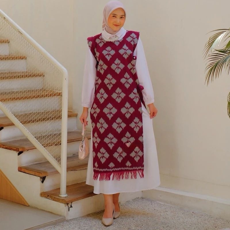 VEST ROMPI PANJANG - ROMPI TENUN ETHNIC - VEST TENUN