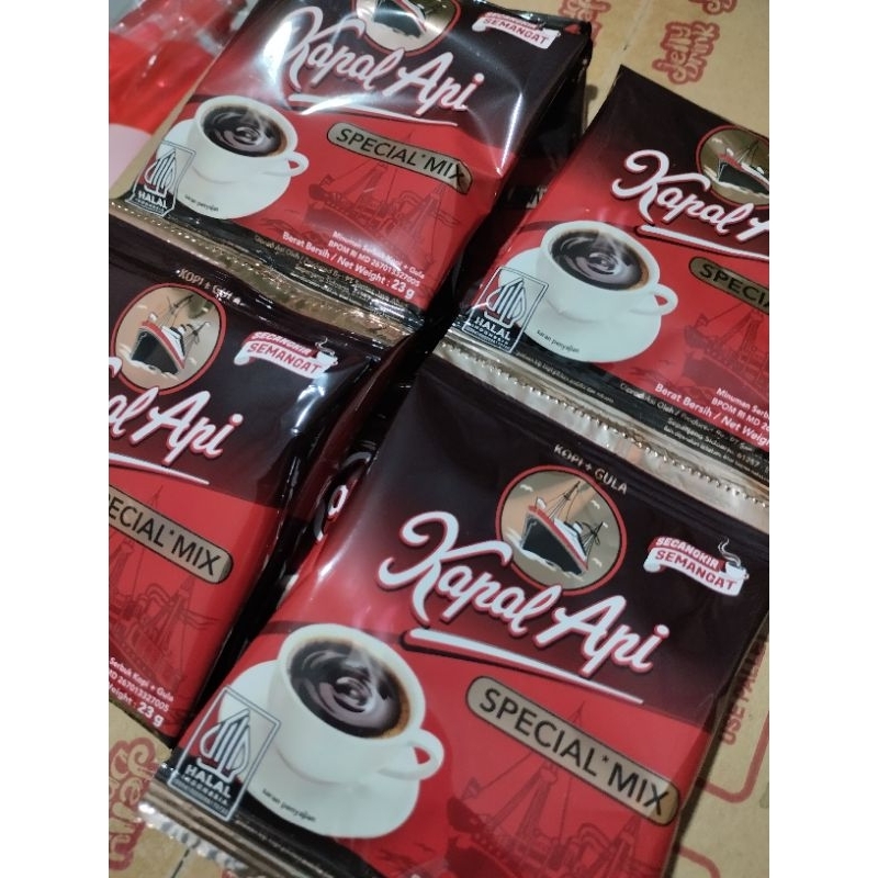 

kopi kapal api special mix plus gula (barang ready & siap kirim tapi tetep kita tulis PO ya,jaga2 kalo orderan membludak )